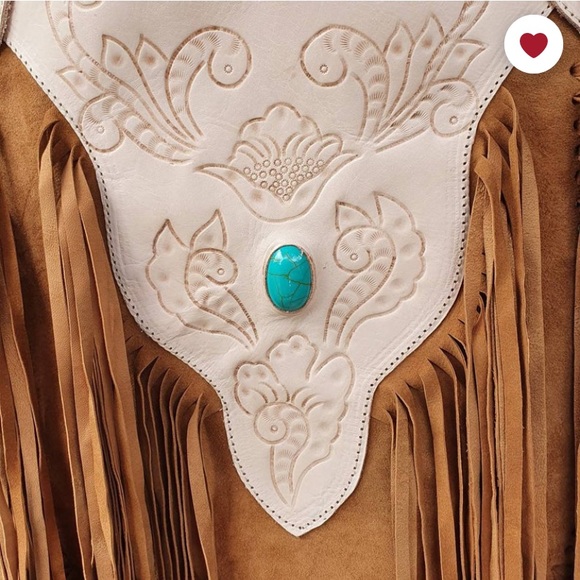 Bohemian boho leather fringe crossover purse bag - Picture 7 of 9